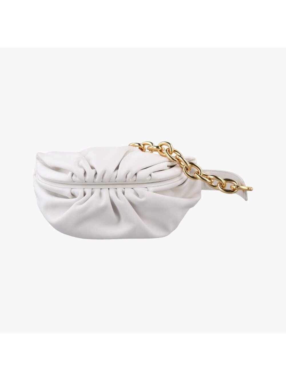 Bottega Veneta the Chain Pouch White Lambskin